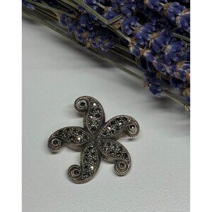 925 STERLING SILVER MARCASITE STARFISH BROOCH